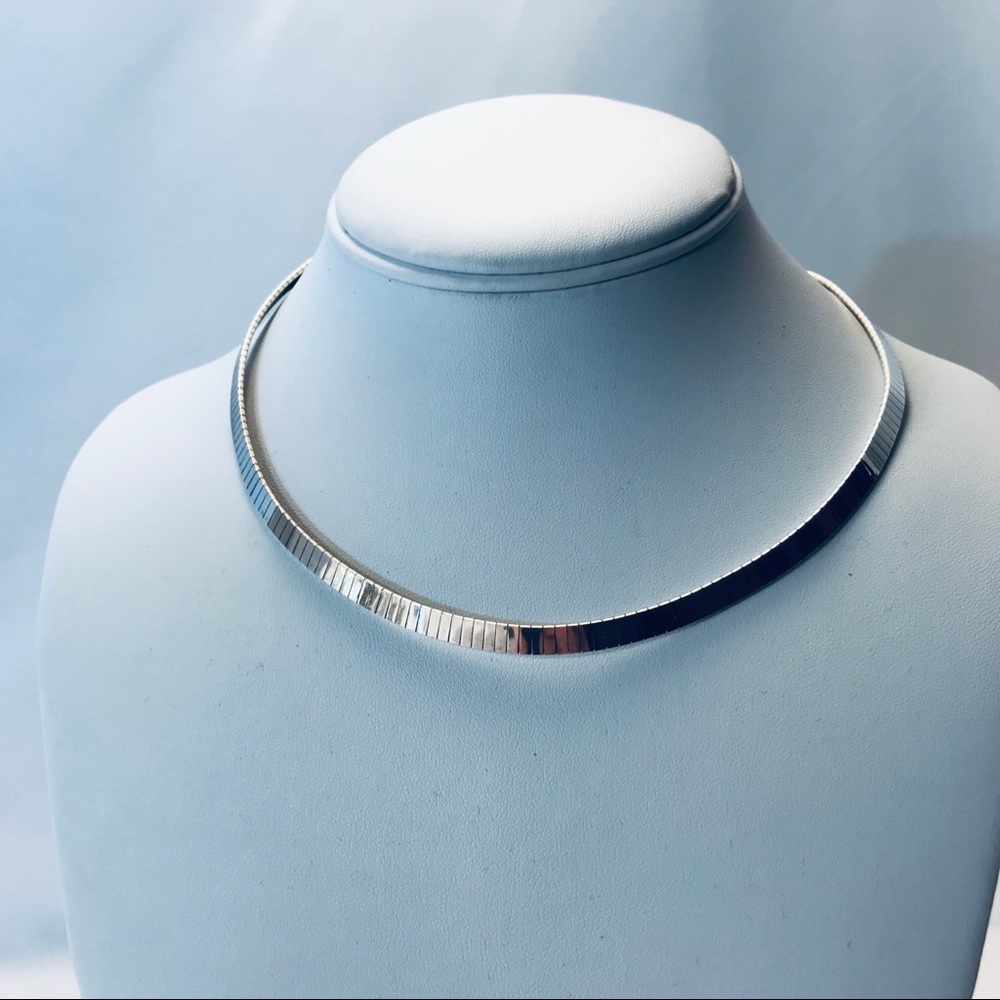 Vintage Italian 925 Silver Omega Necklace